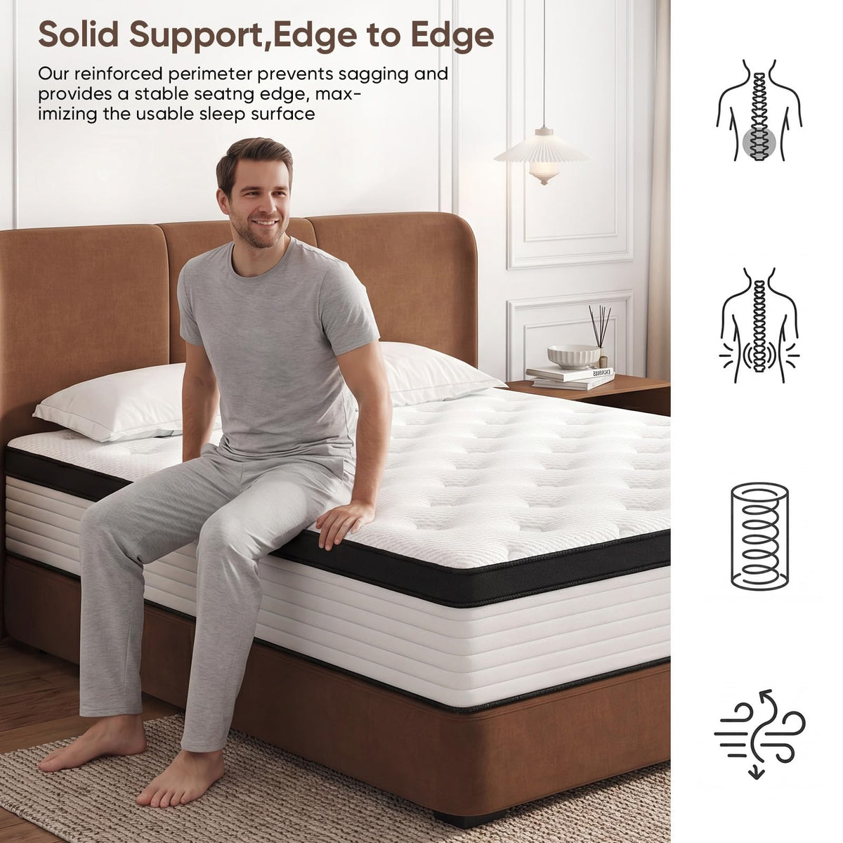 12 Inch Medium Firm Hybrid Memory Foam Mattress G28180
