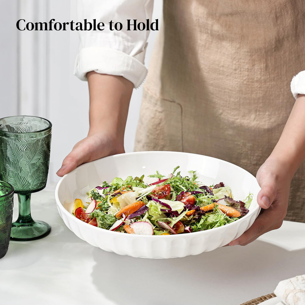 10" White Ceramic Pasta Bowls Set of 4 R428775