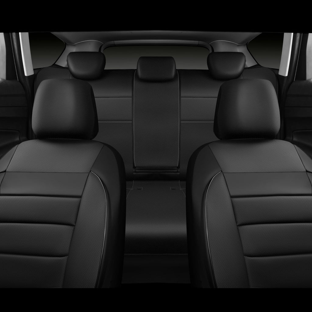 Leather Seat Covers Full Set Water Resistant 3D Foam Back Support 5 Seat Covers U6078