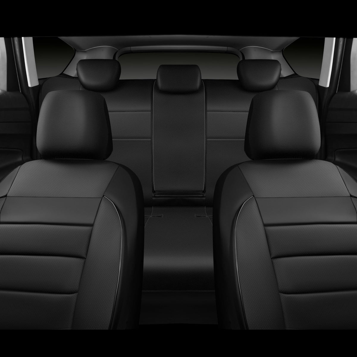 Leather Seat Covers Full Set Water Resistant 3D Foam Back Support 5 Seat Covers U6078