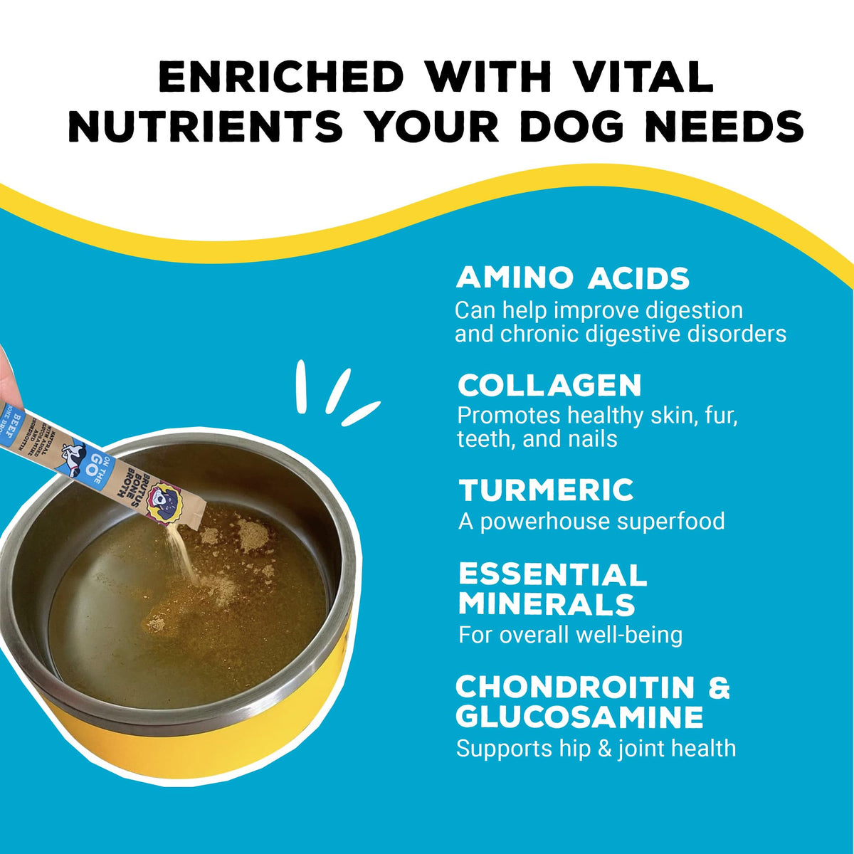 Beef Bone Broth Powder with Chondroitin Glucosamine & Turmeric J398