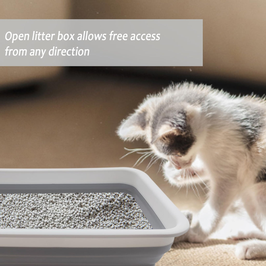 Collapsible Low Entry Small Cat Litter Box A379
