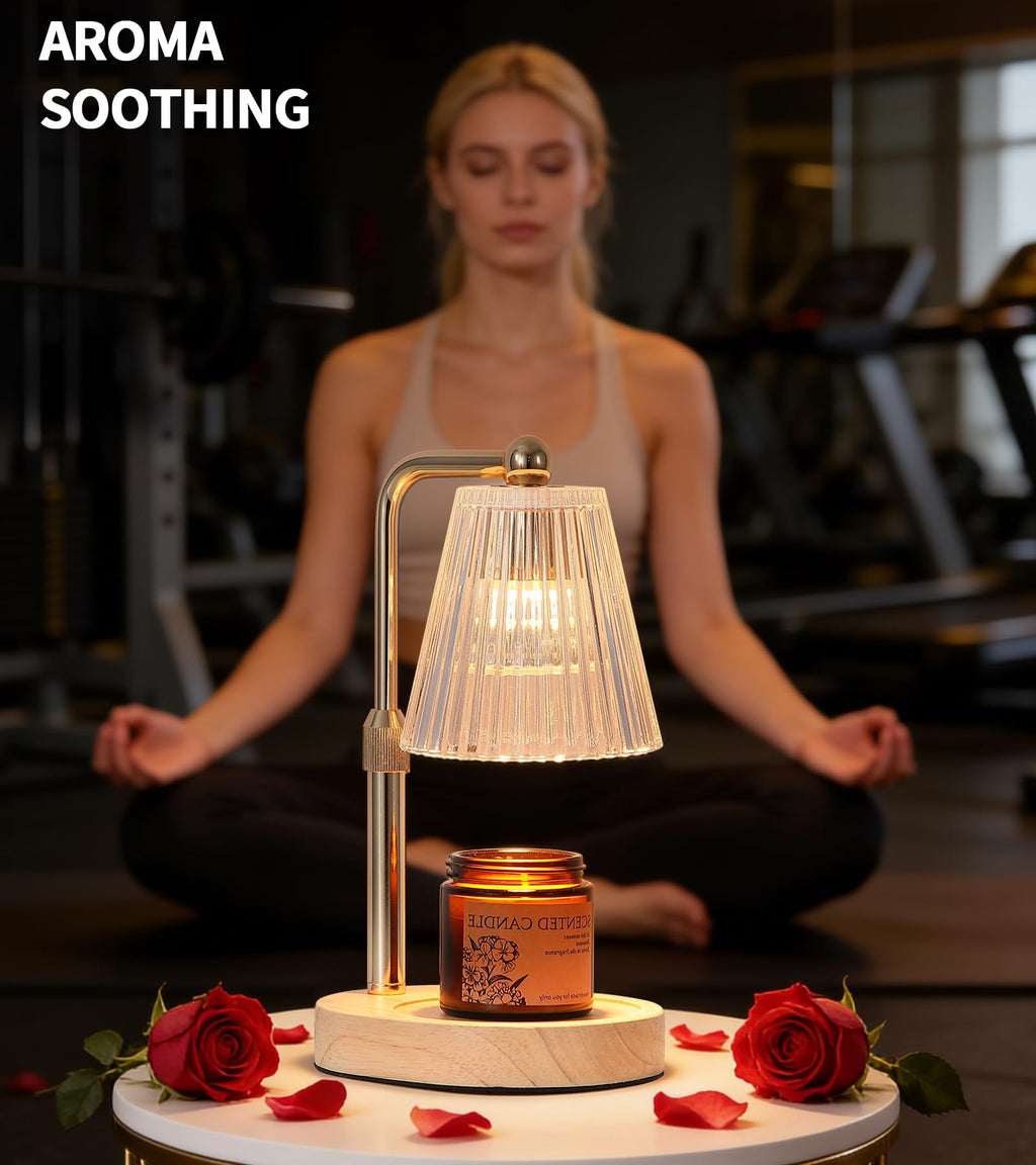 Gold Candle Warmer Lamp with Timer Dimmable with 2 Bulbs P734