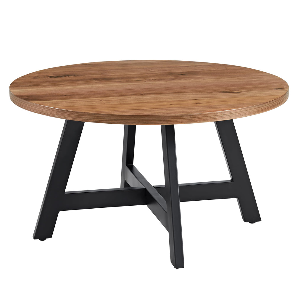 Round Wood Top Metal Base Coffee Table N41376
