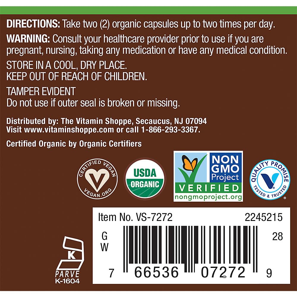 Organic Moringa 1,000 MG 100 Capsules M327007