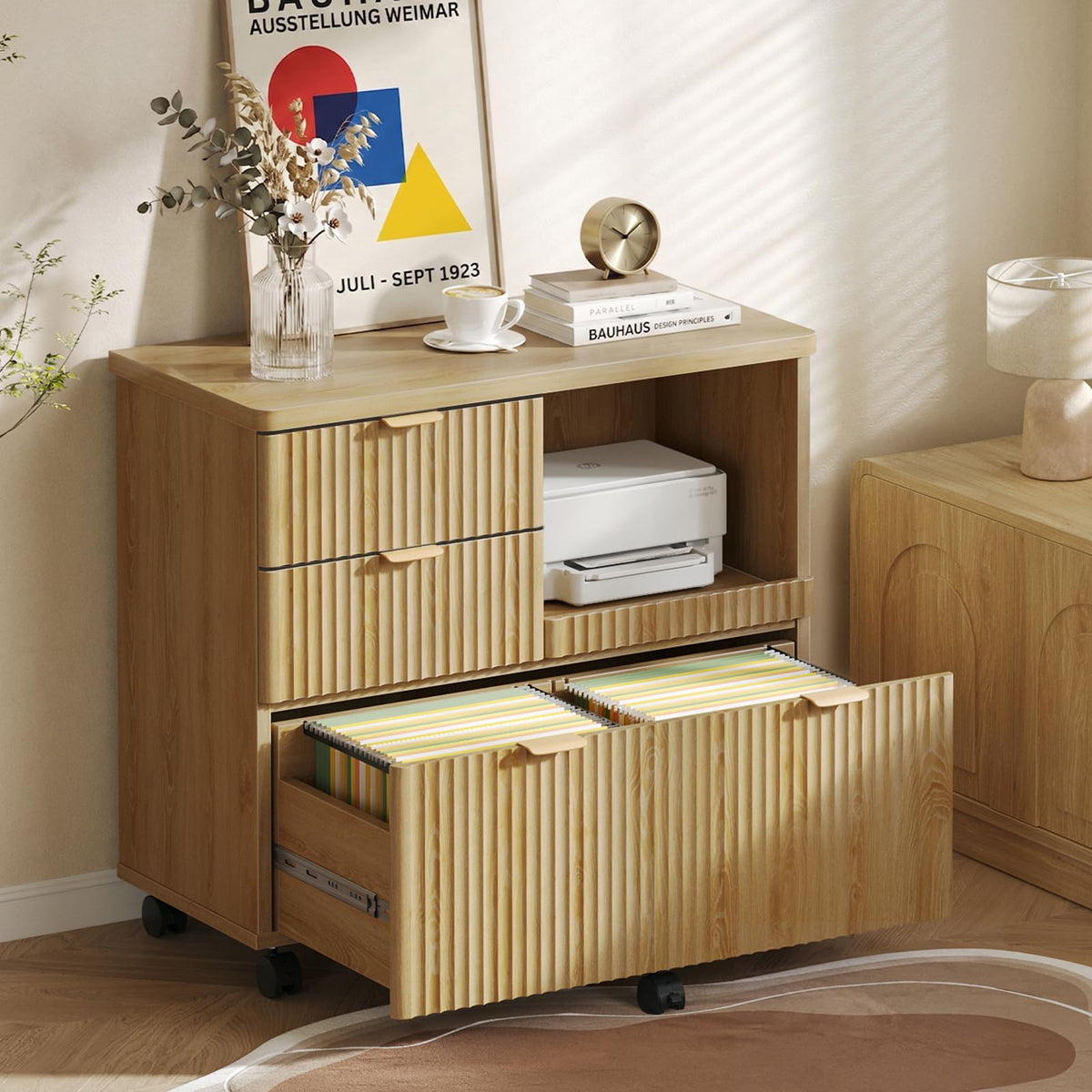 3 Drawer Wood File Cabinet Z193