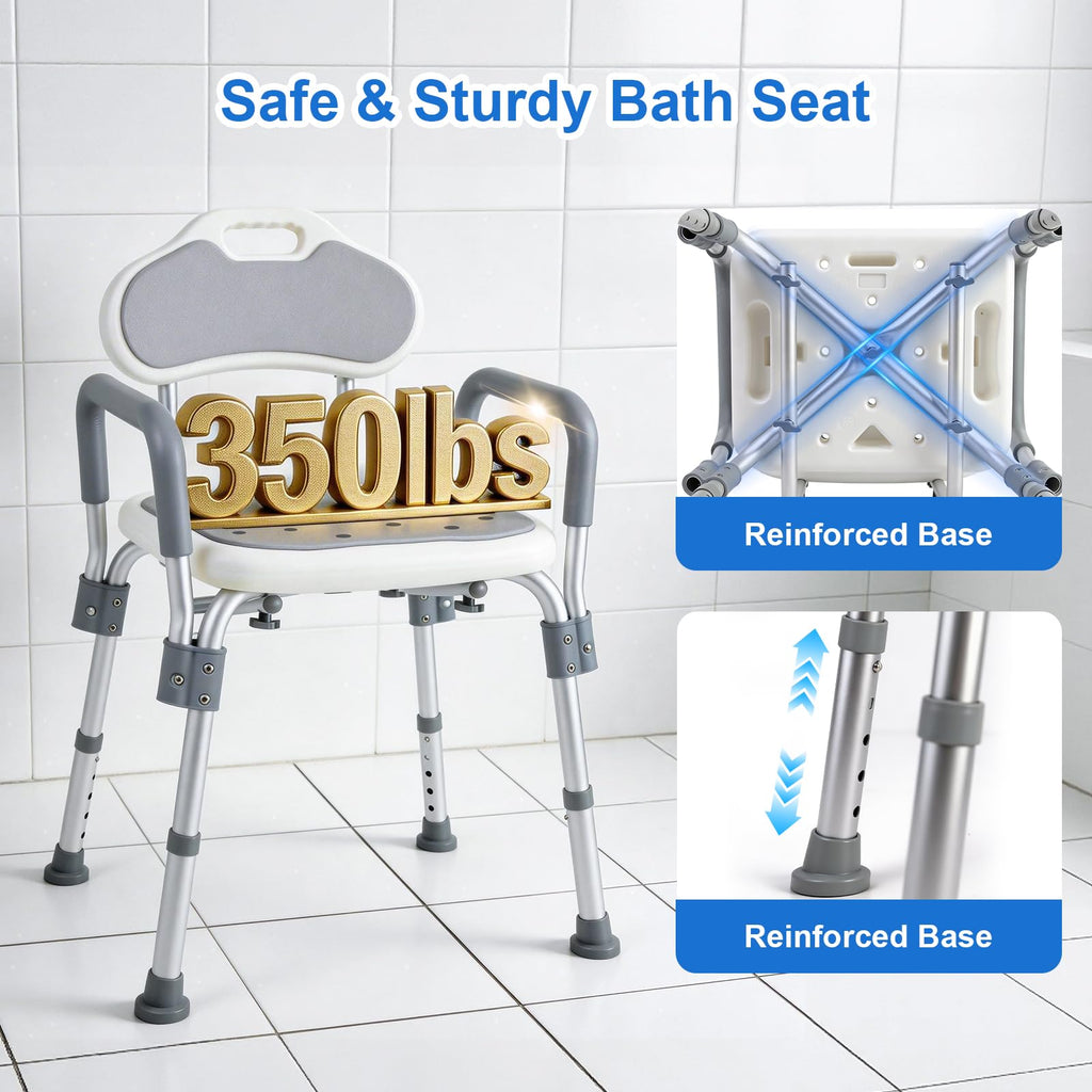 Shower Chair with Padded Armrests and Back H5644
