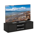 Espresso 2-Tier TV Stand with Open Shelf and Door Cabinets A981
