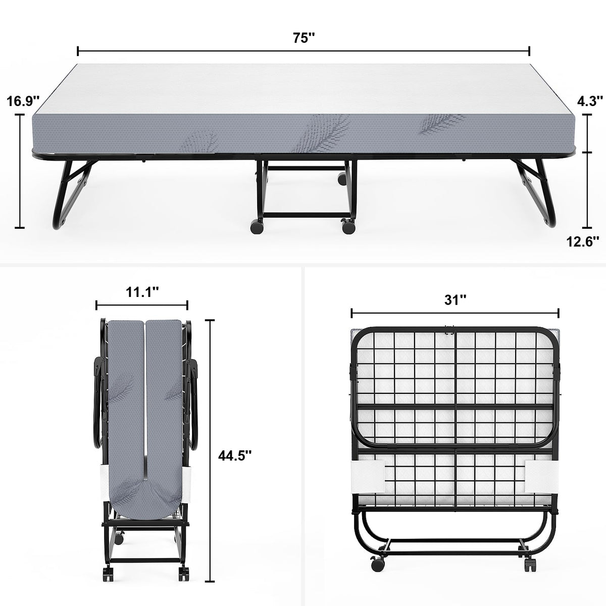 Folding Bed with Mattress H129