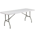 6-Foot Granite White Plastic Folding Table Y84597