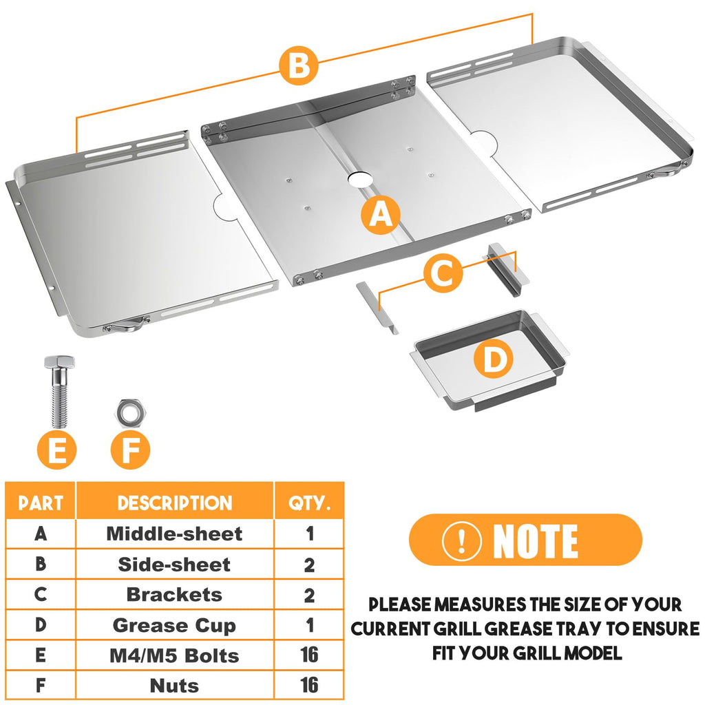 Grease Tray with Catch Pan (25-34 inch) F992858