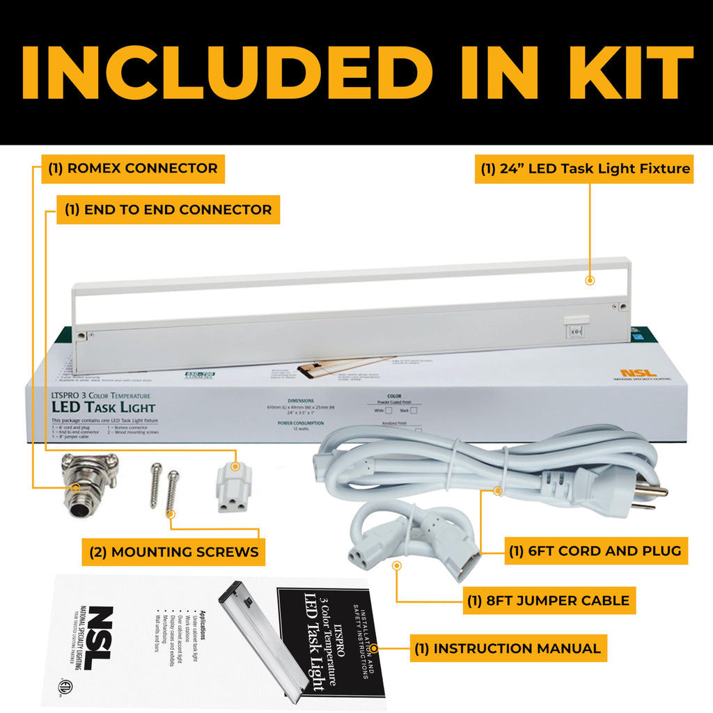 LED Under Cabinet Lighting 24 Inch White C630