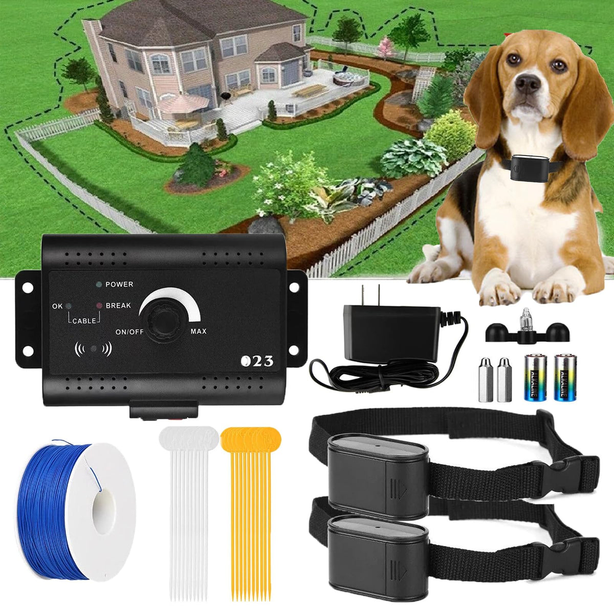 Wireless Dog Fence 1.2 Acre Waterproof Collar C6180