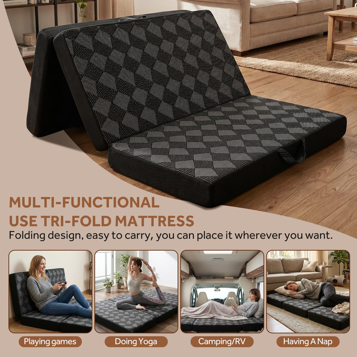 Memory Foam Tri Folding Mattress D391648
