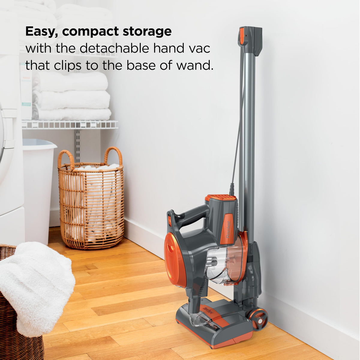 Corded Stick Vacuum with Crevice Tool, Pet Multi-Tool & Precision Duster, Orange Q42906