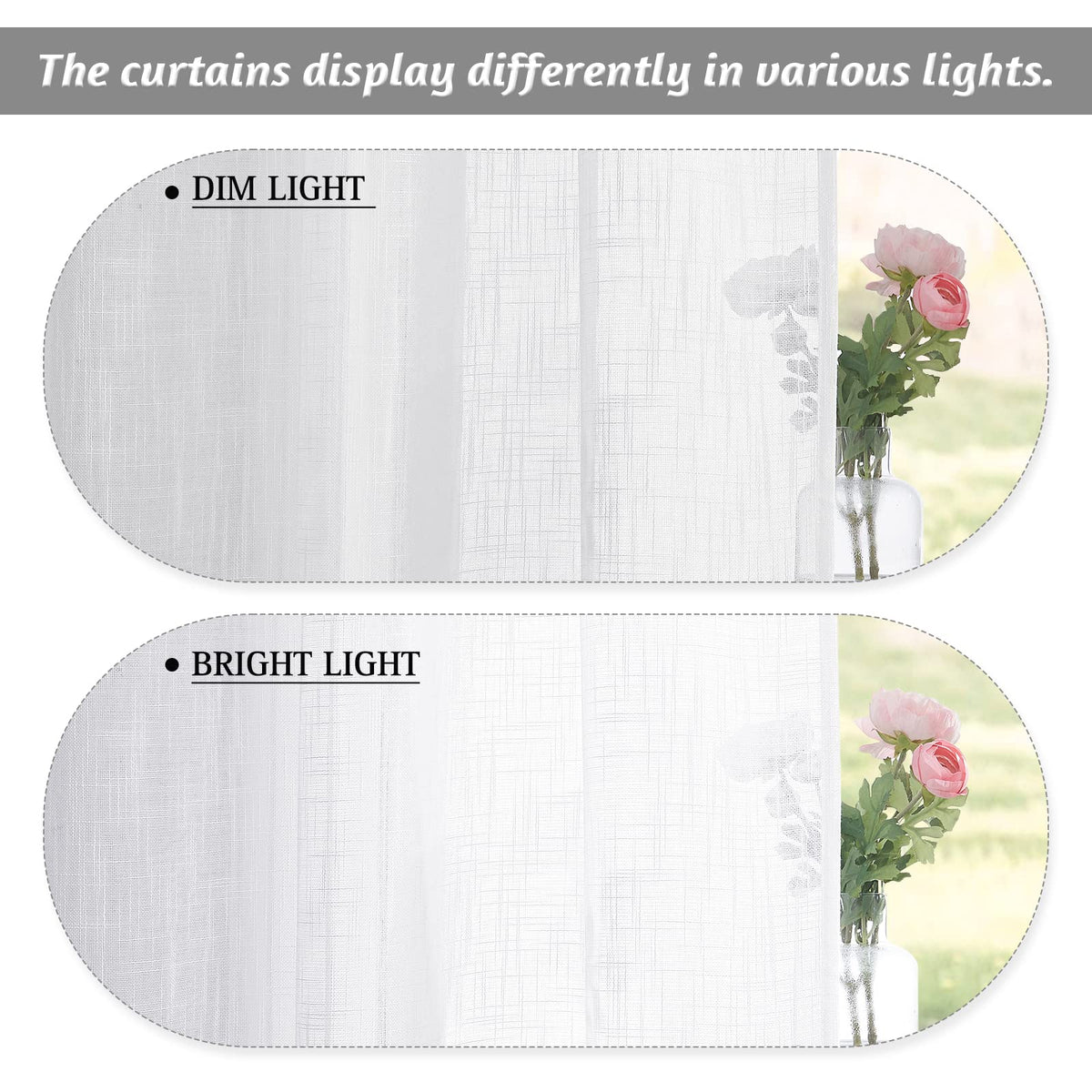 White Sheer Curtains W52 x L95 B820