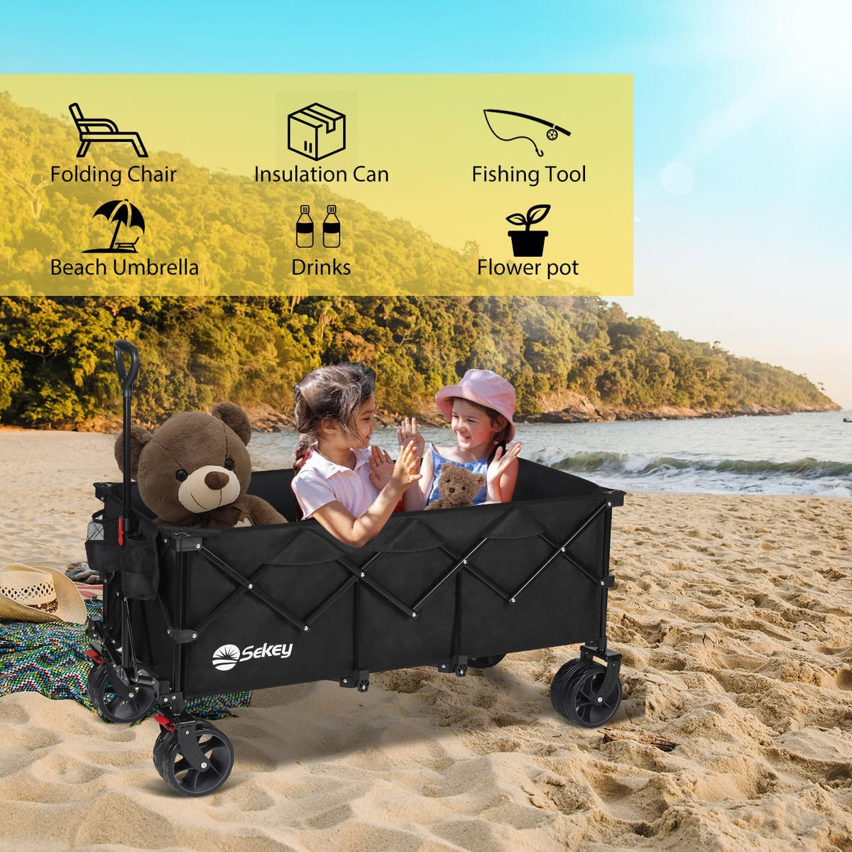 300L Extended Collapsible Wagon, 660 lb Capacity Z8711