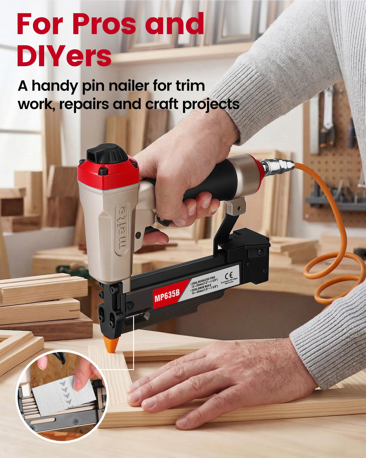 23 Gauge Pneumatic Headless Pin Nailer U276015