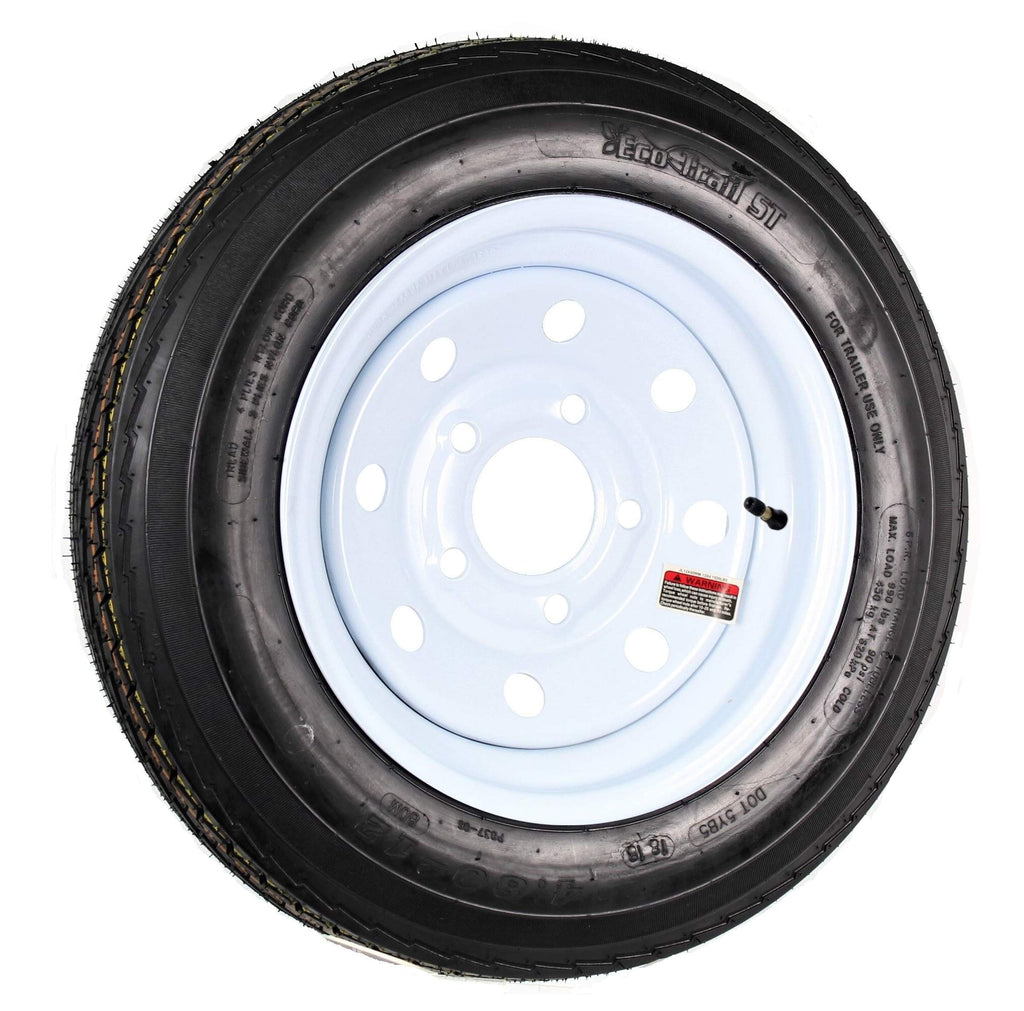 White 5 Lug Trailer Tire Rim Assembly E8053
