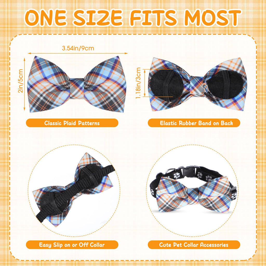 Plaid Dog Collar Bow Ties E837698