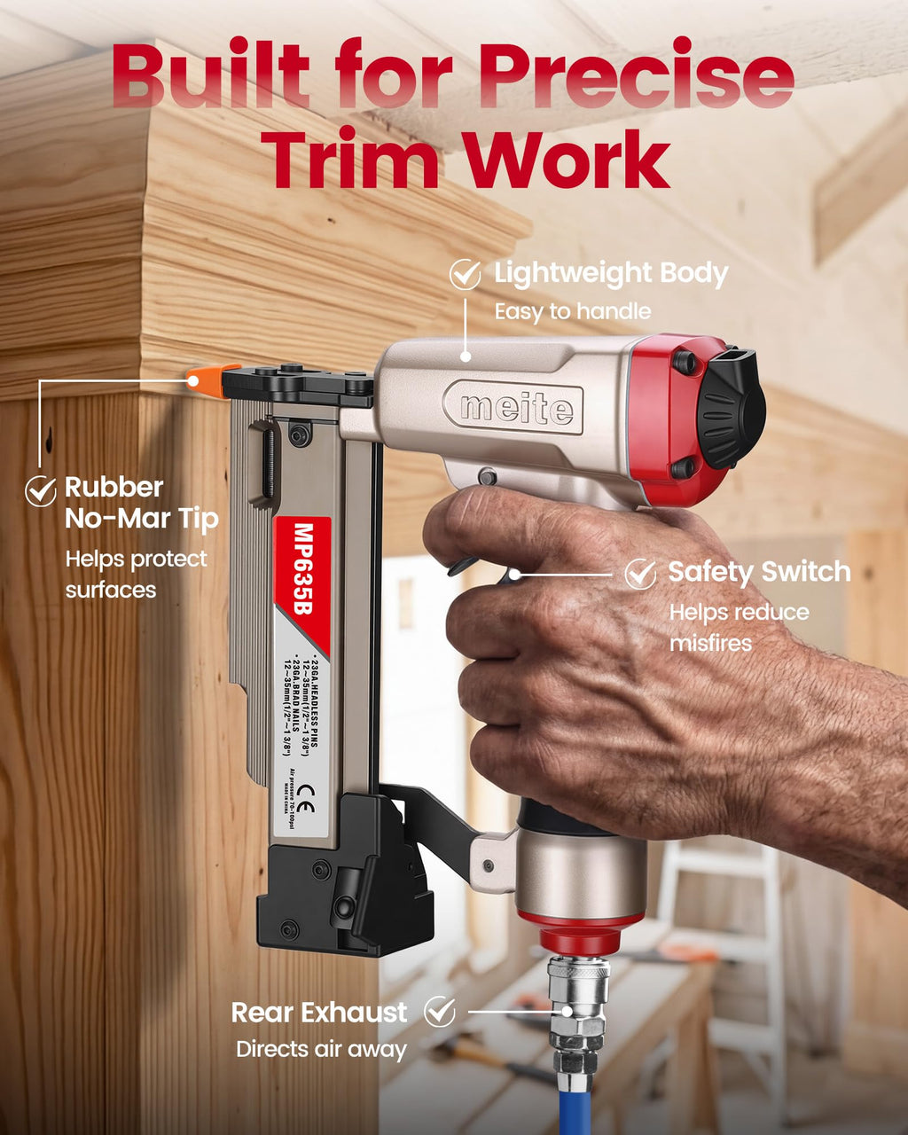 23 Gauge Pneumatic Headless Pin Nailer U276015