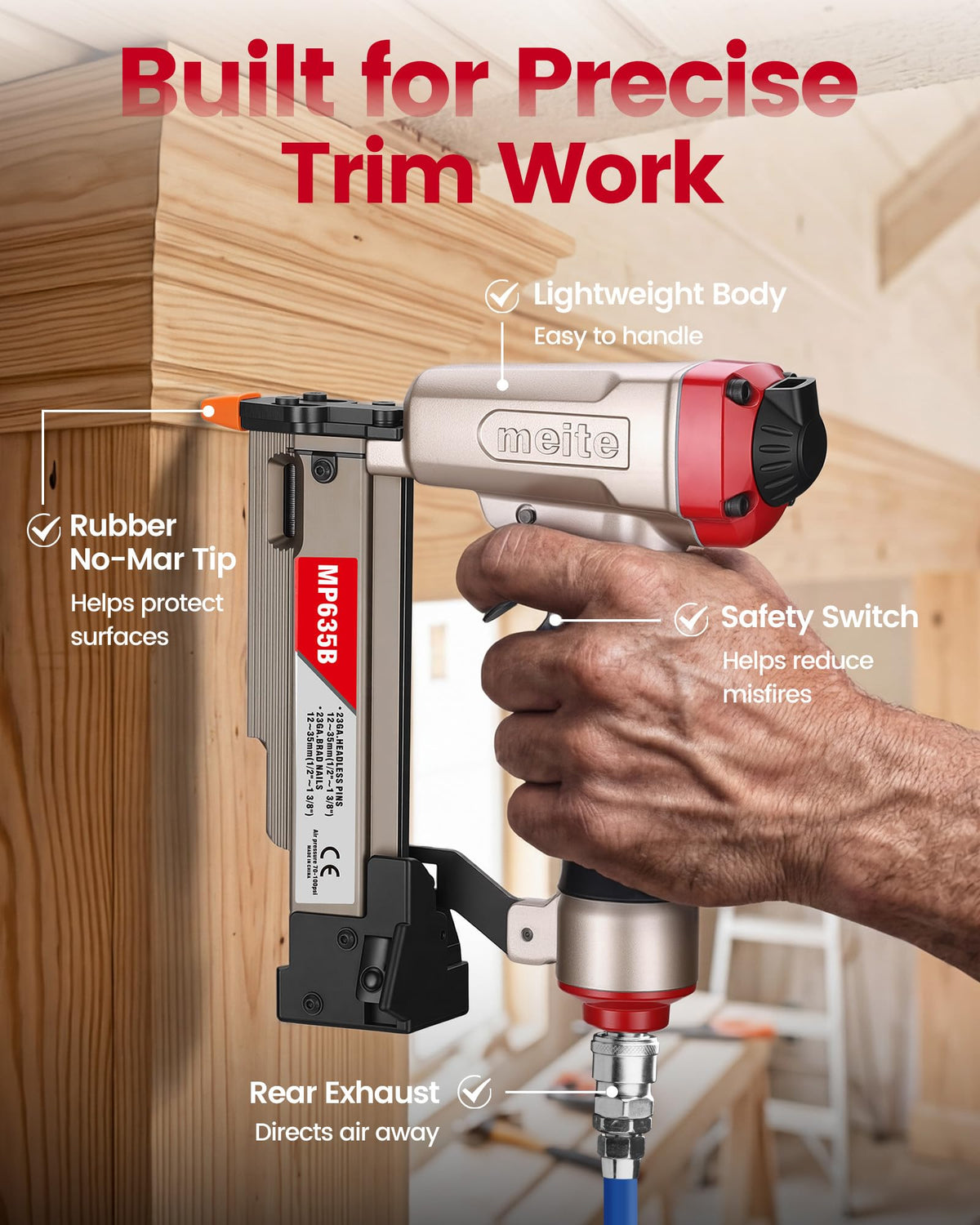 23 Gauge Pneumatic Headless Pin Nailer U276015