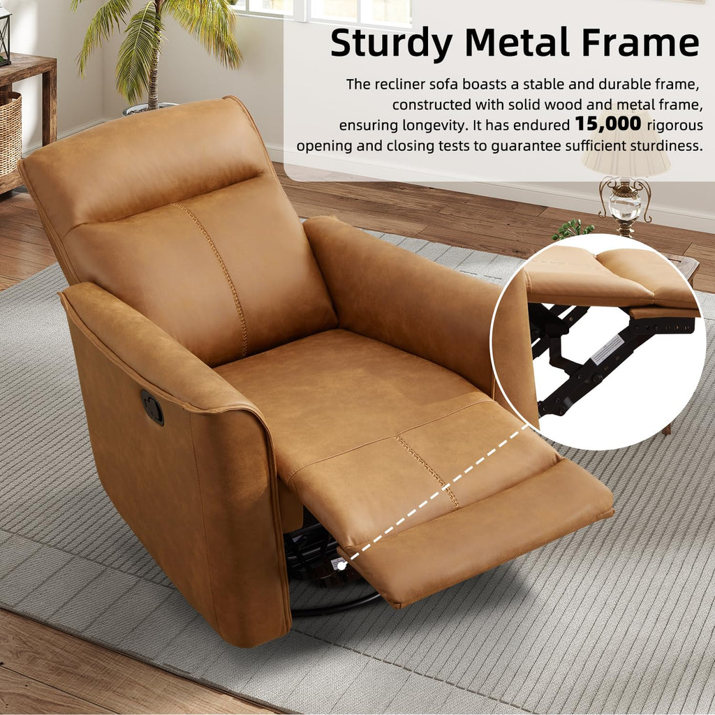 Brown Leathaire Swivel Rocker Recliner I461461