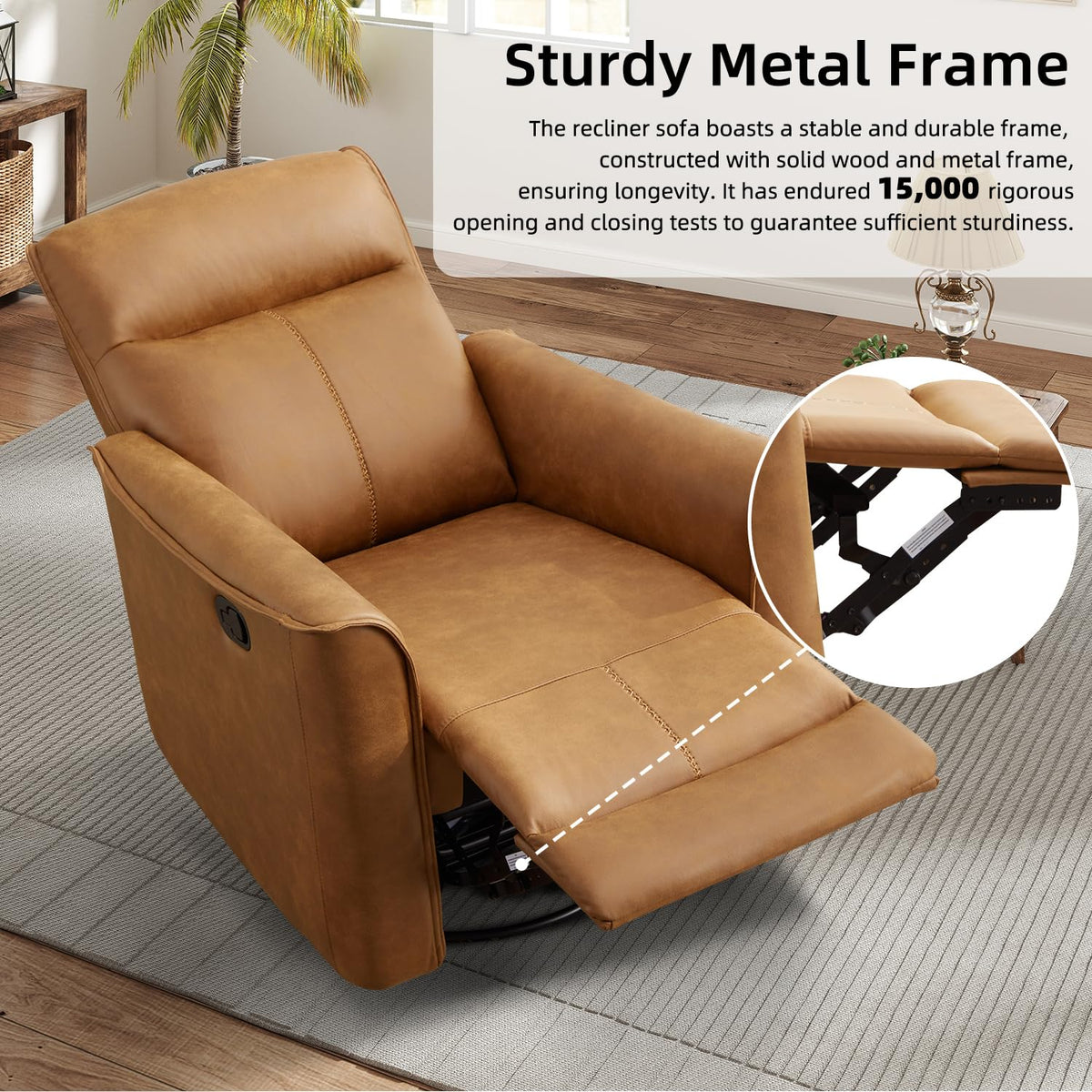 Brown Leathaire Swivel Rocker Recliner I461461