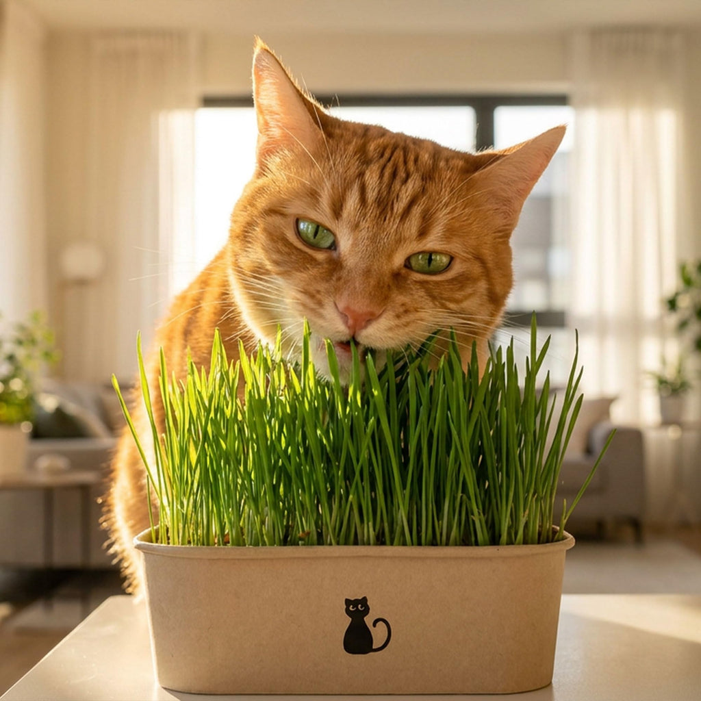 4-Batch Indoor Cat Grass Grow Kit with Containers, Soil Disks & Seeds G390