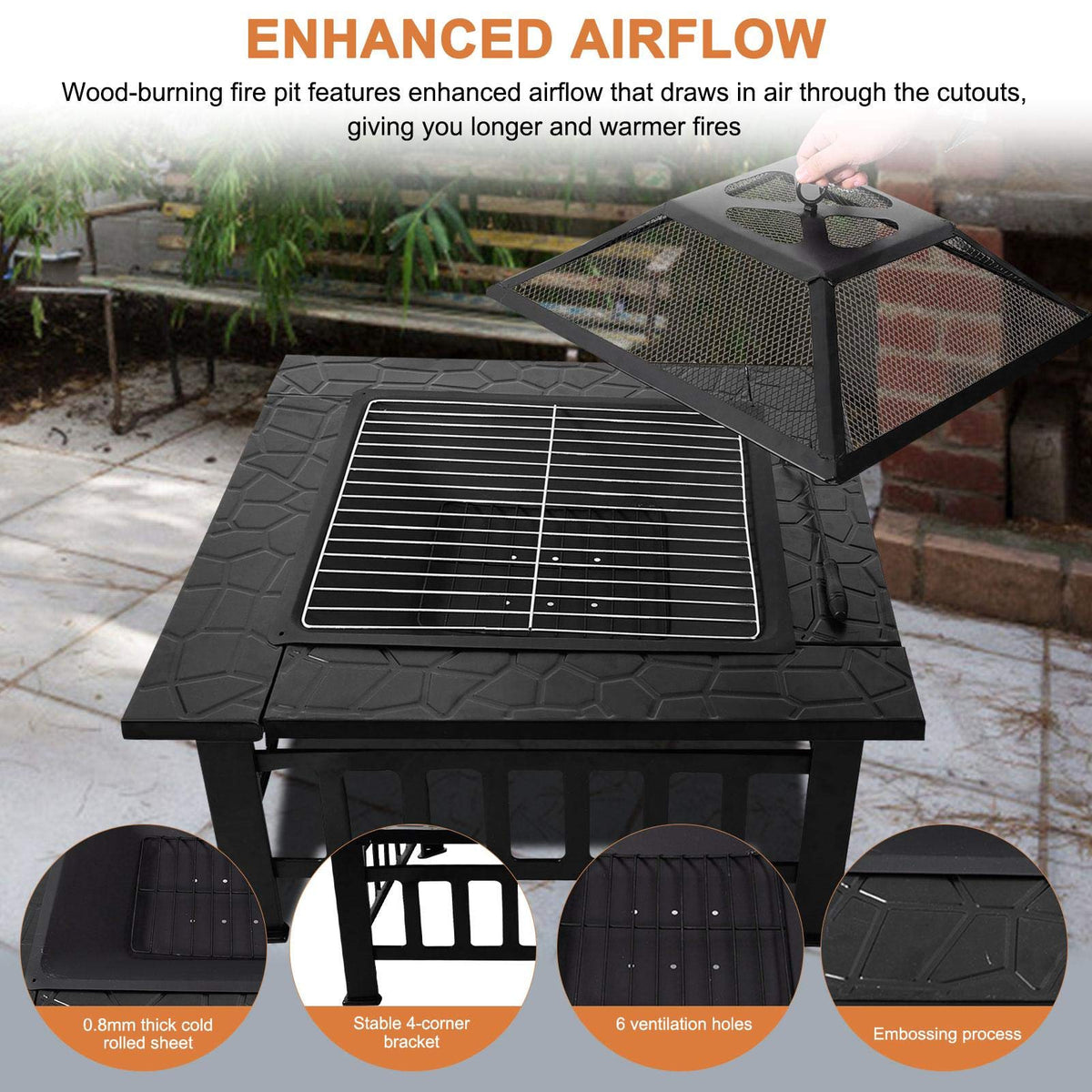 32 inch Wood Burning Outdoor Fire Pit S515