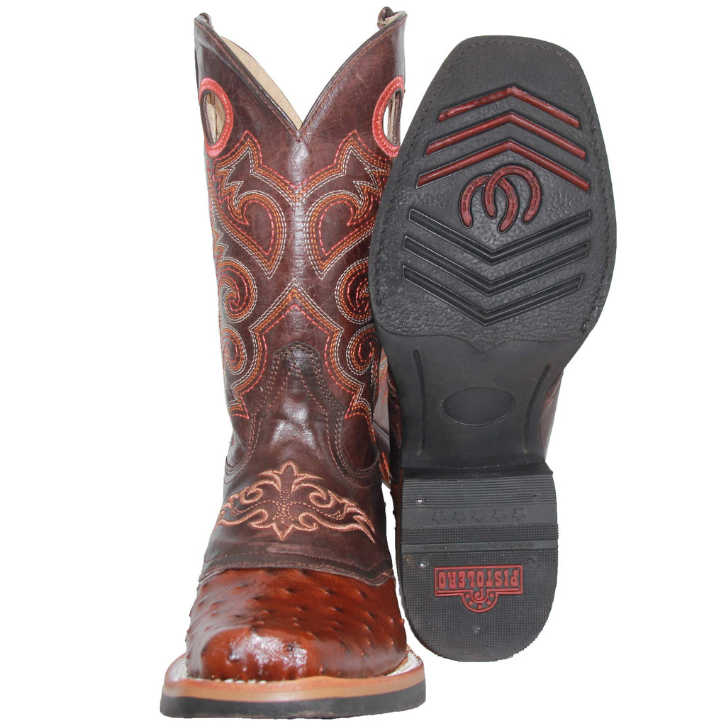 Cowhide Leather Square Toe Western Cowboy Boots T2121