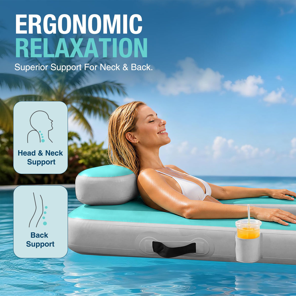 Inflatable Floating Chair with Cup Holder V8339