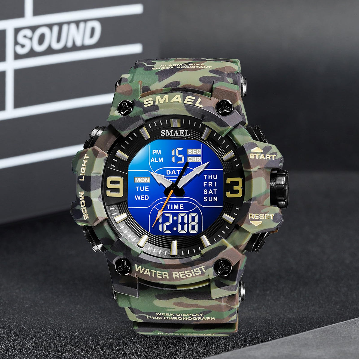 Men Tactical Analog Digital Sport Watch 50M LED L548249