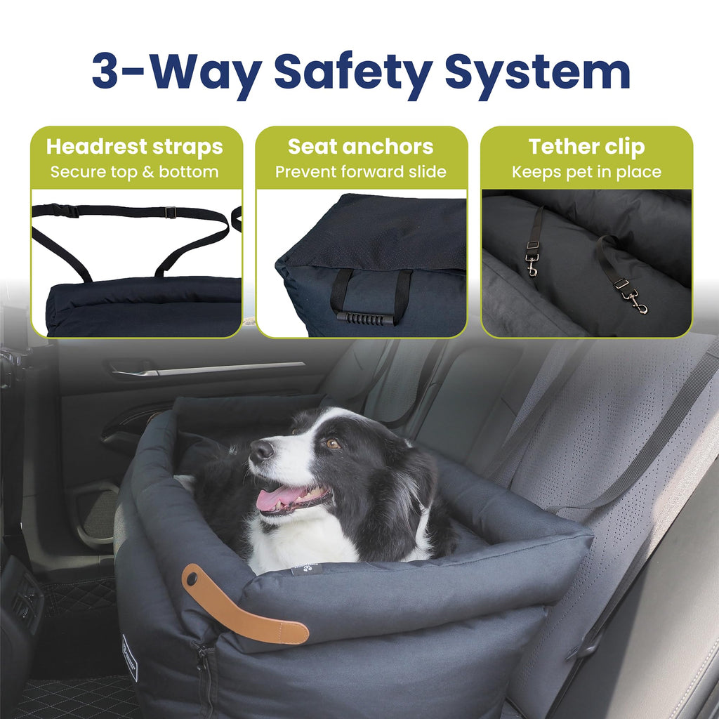 2-in-1 Pet Car Seat & Convertible Travel Dog Bed, XL, Black U44335