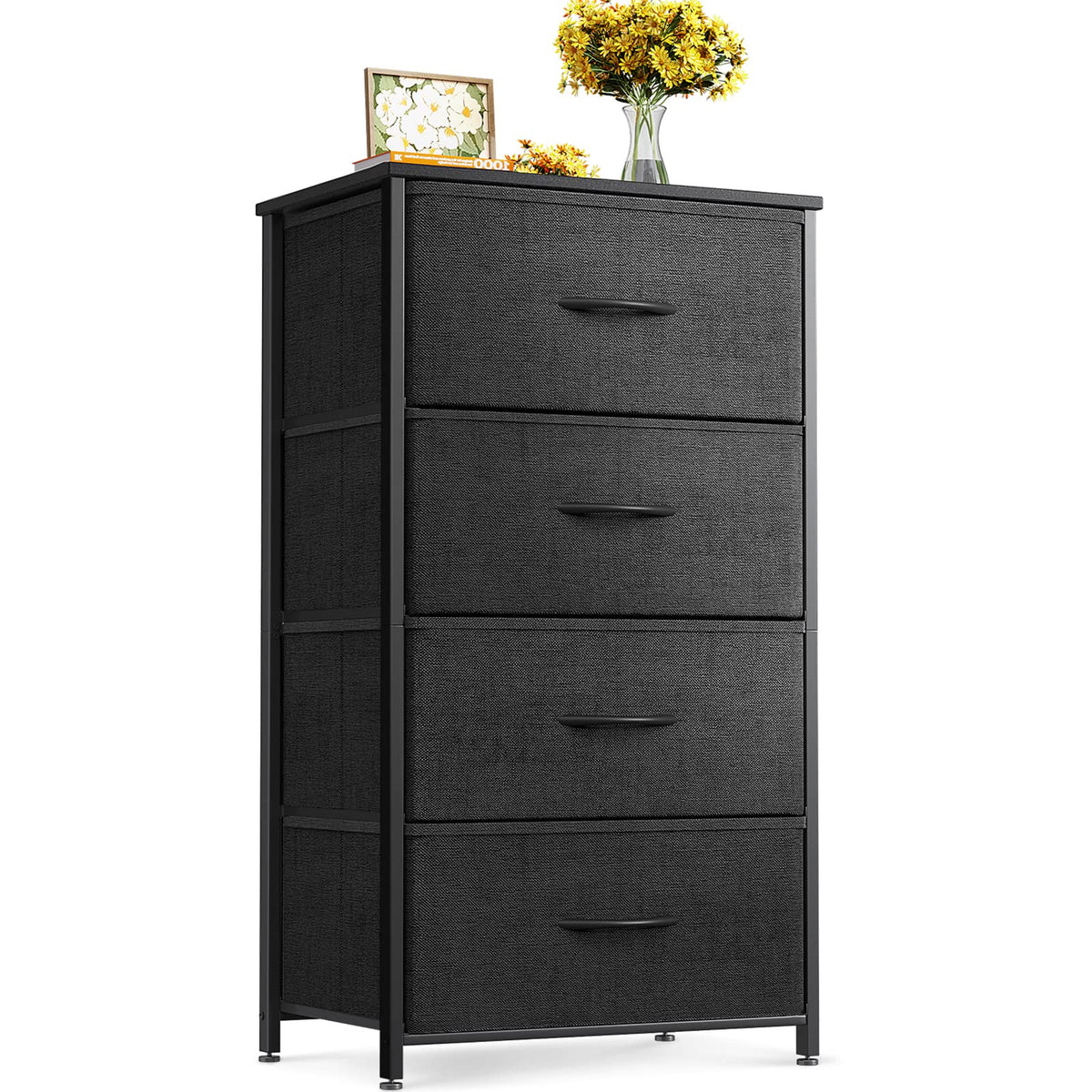 Black 4 Drawer Small Dresser H25085