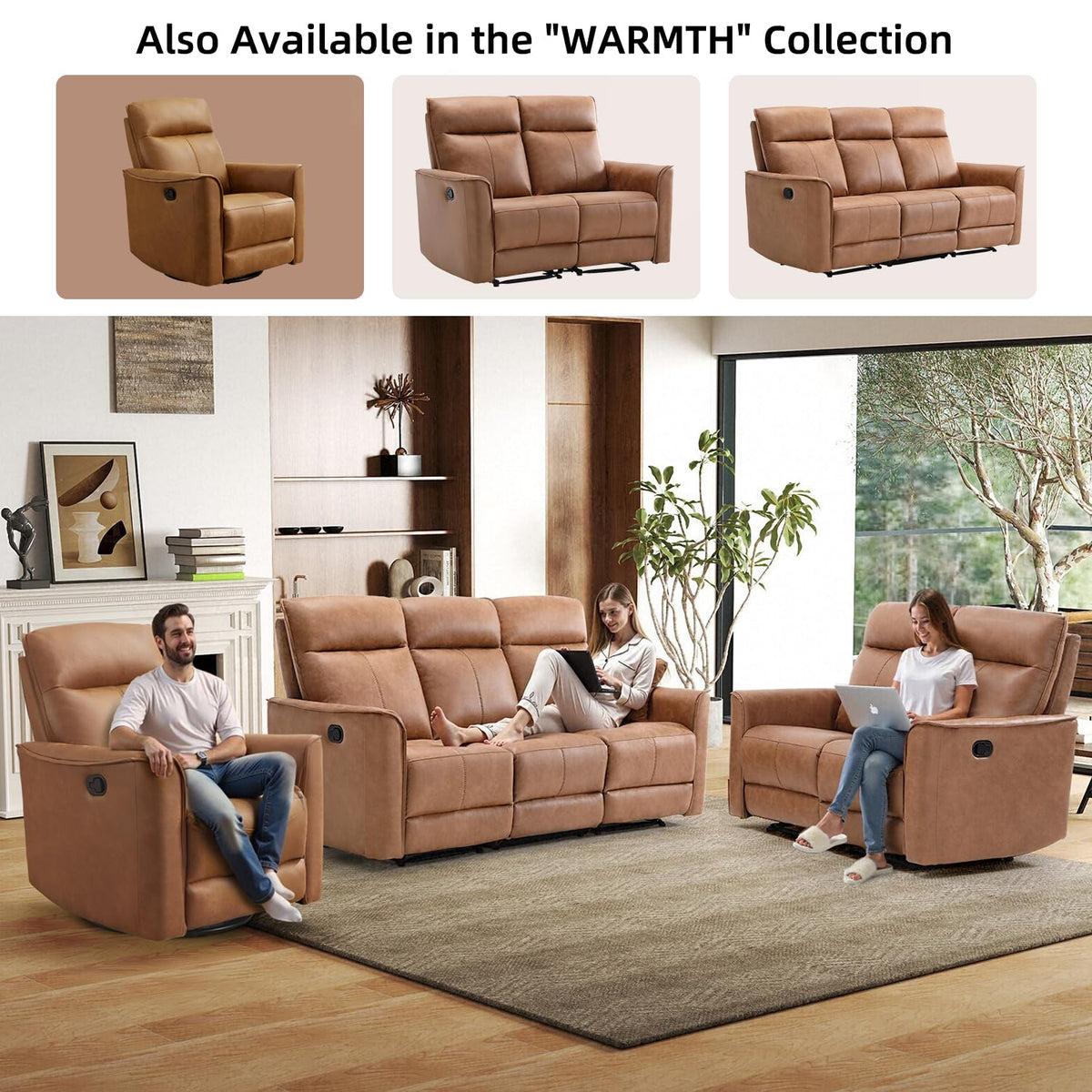 Brown Leathaire Swivel Rocker Recliner I461461