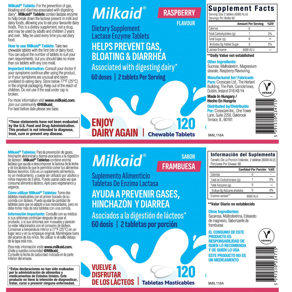 Chewable Lactase Enzyme Tablets 4 x 120 X558705