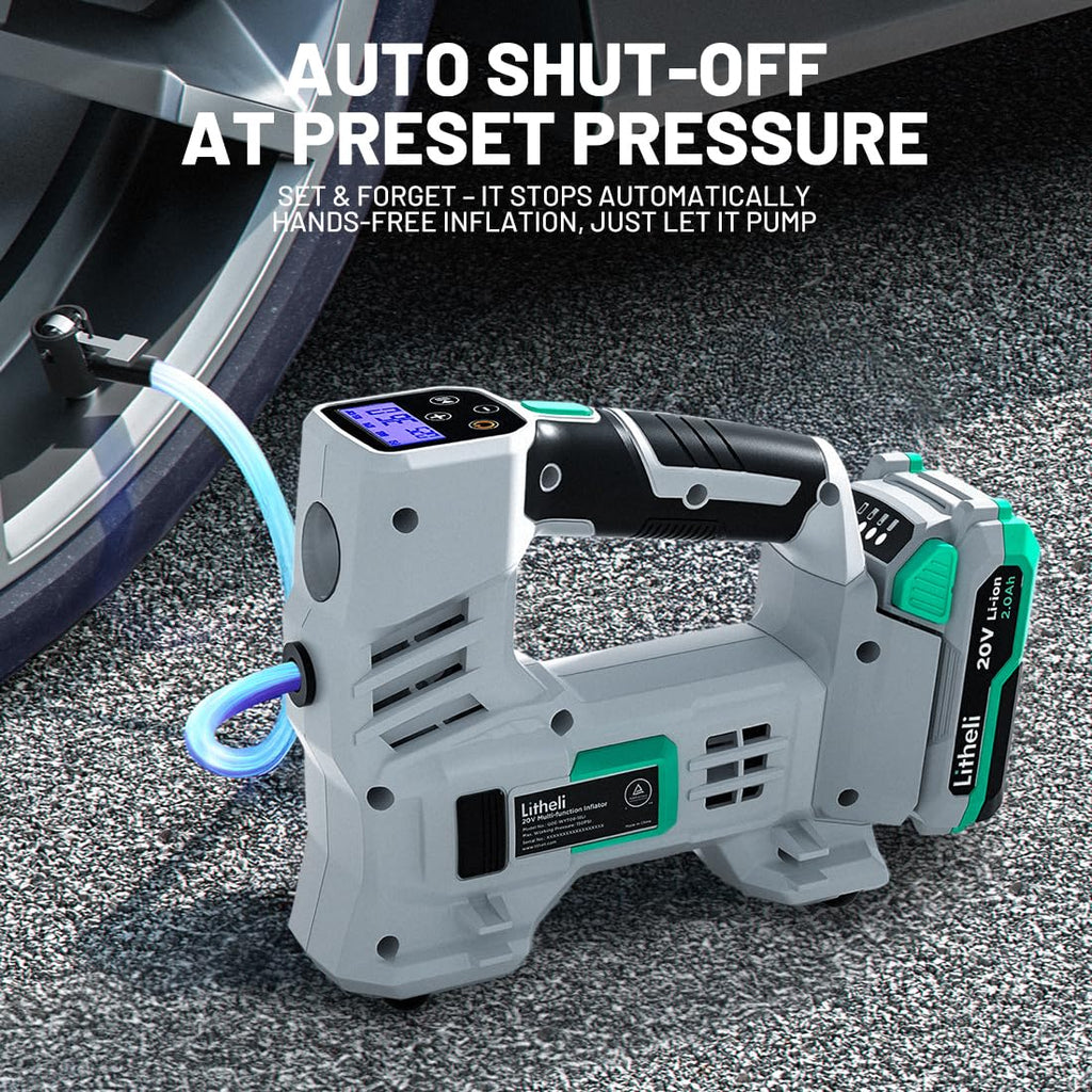 20V Cordless Tire Inflator Air Compressor with Digital Pressure Gauge A998