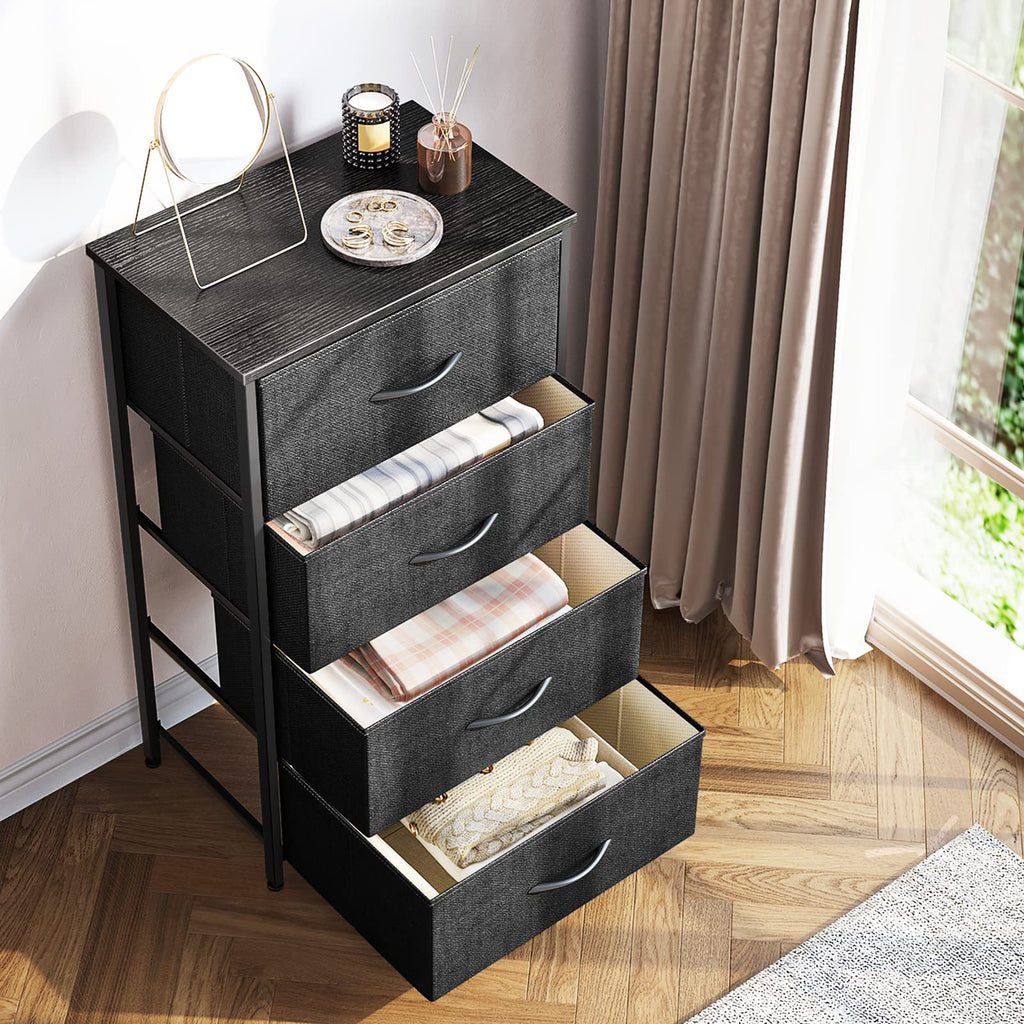 Black 4 Drawer Small Dresser H25085