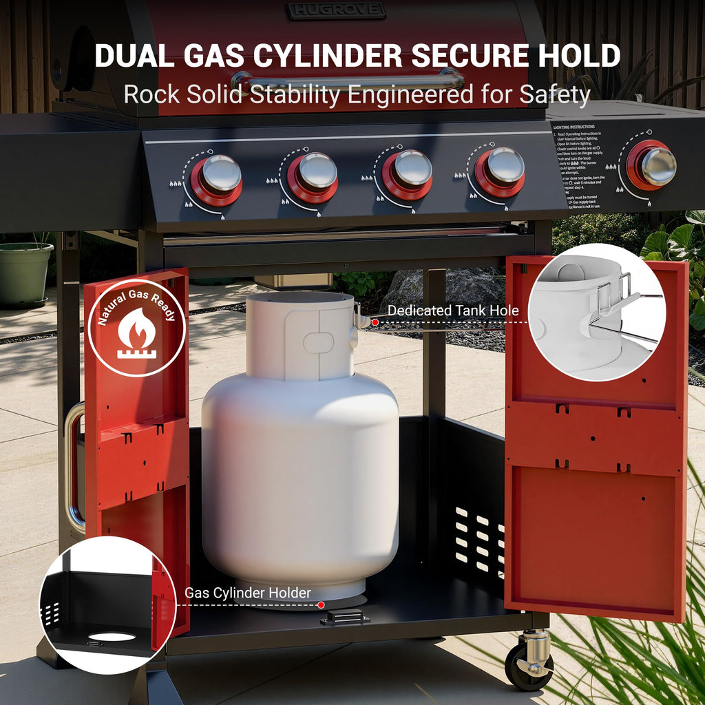 4 Burner Propane Gas Grill with Side Burner Z155