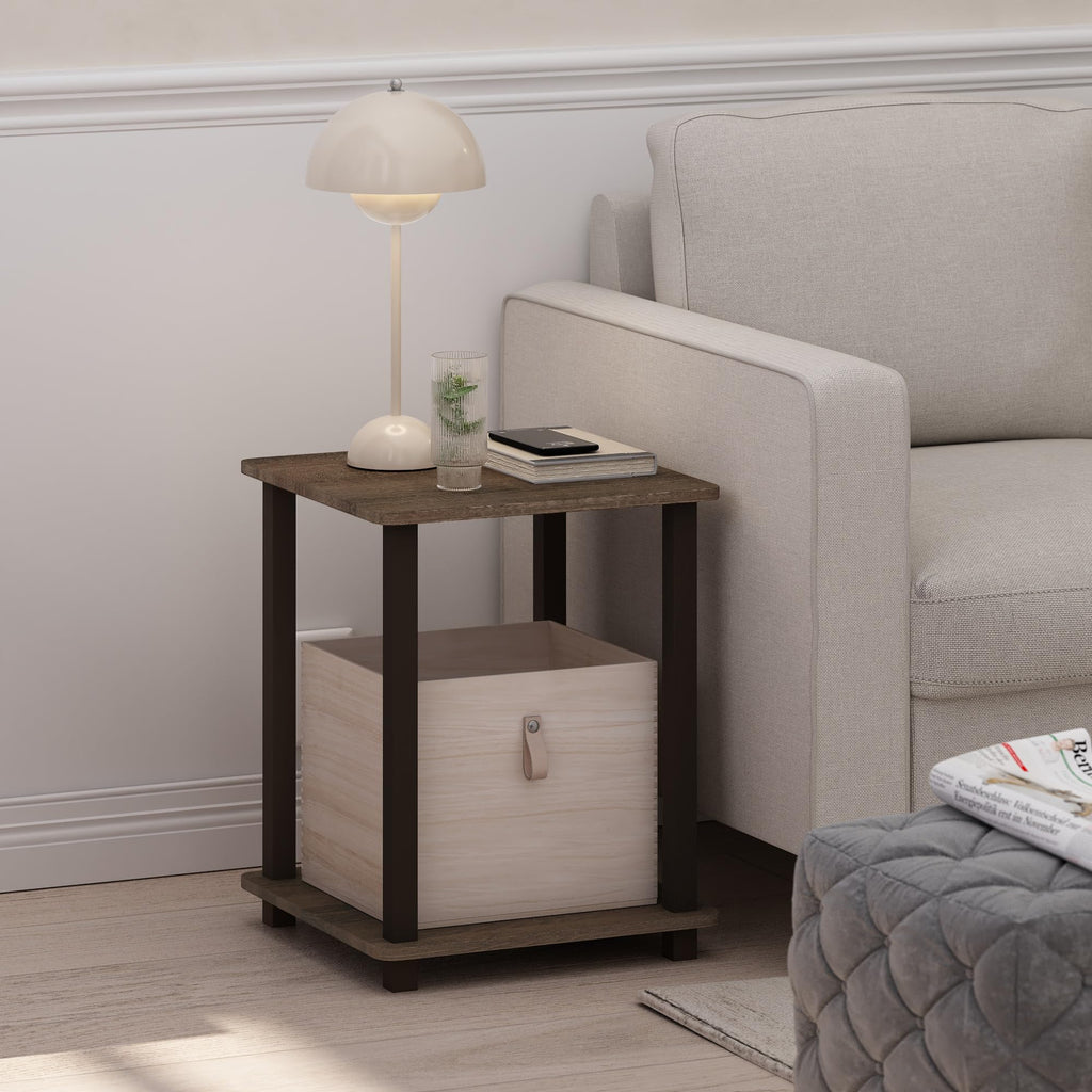 Set of 2 End Table Walnut Brown G4478