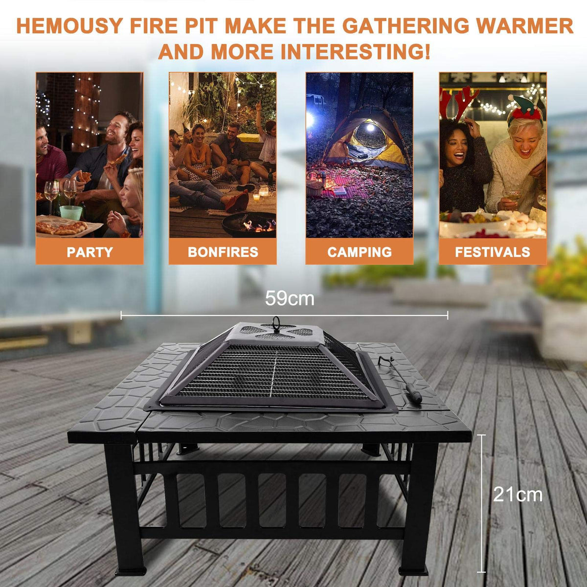 32 inch Wood Burning Outdoor Fire Pit S515