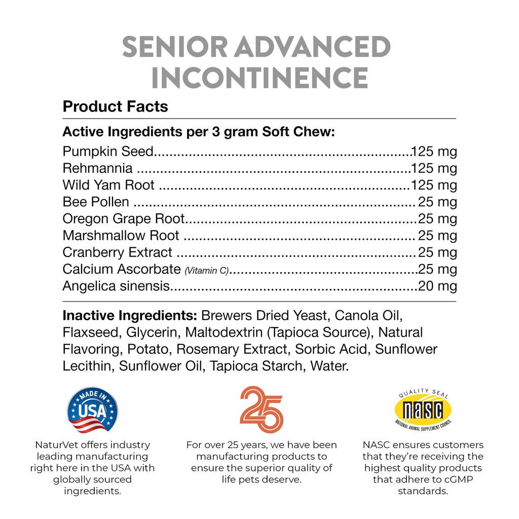 Senior Incontinence Dog Supplement 60 Ct D749495