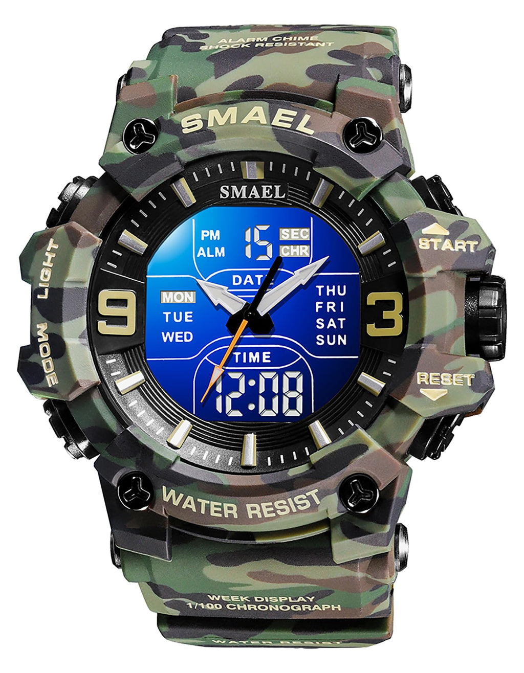 Men Tactical Analog Digital Sport Watch 50M LED L548249