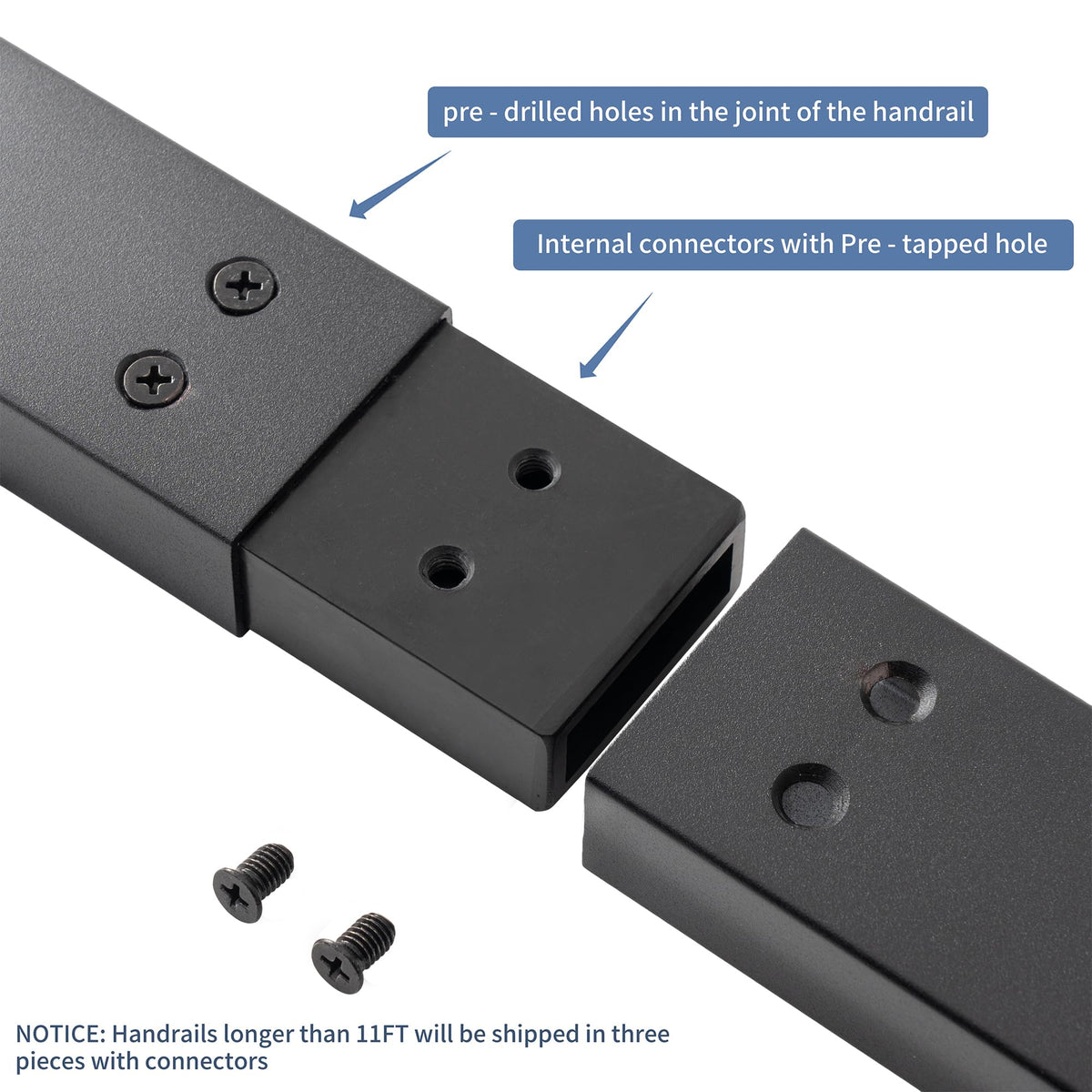 Matte Black Handrails Kit for Stairs U21865