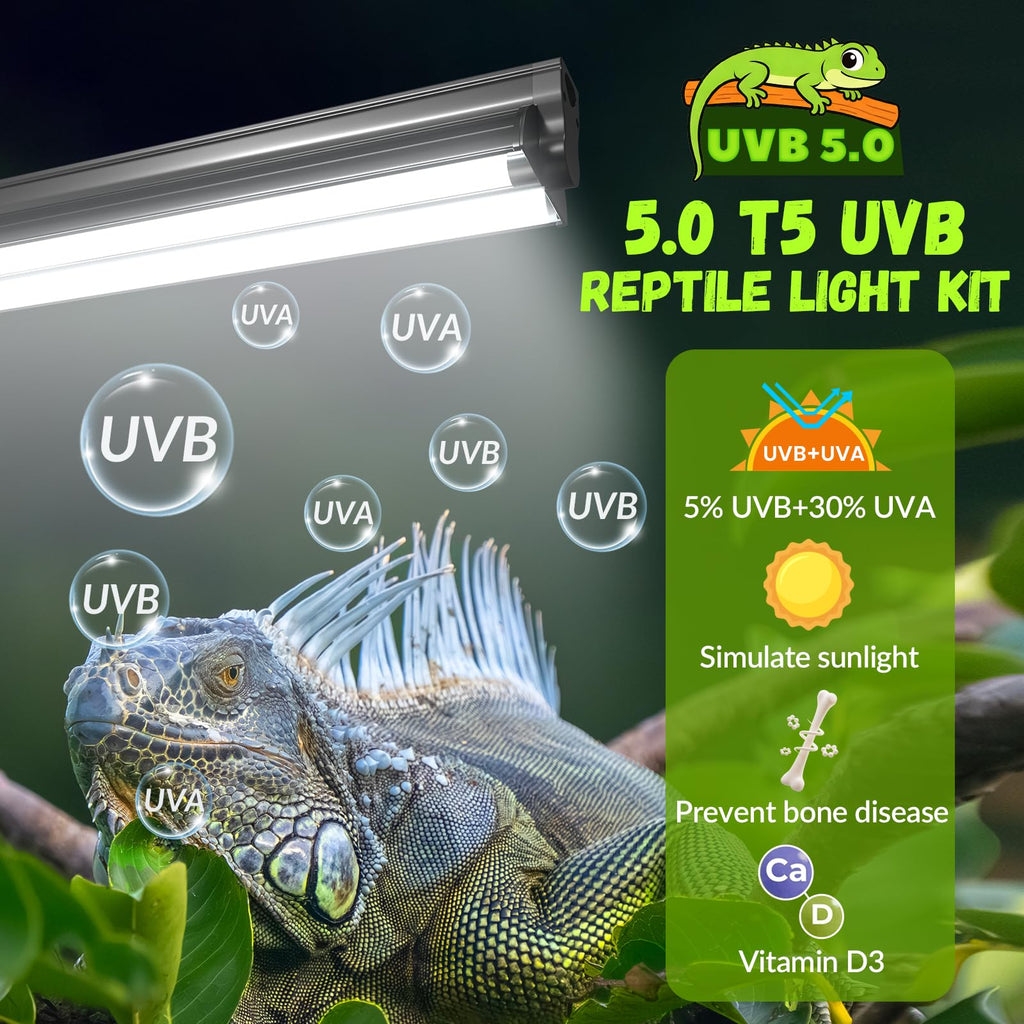 24W T5 5.0 UVB Reptile Light Fixture Combo Kit P421910