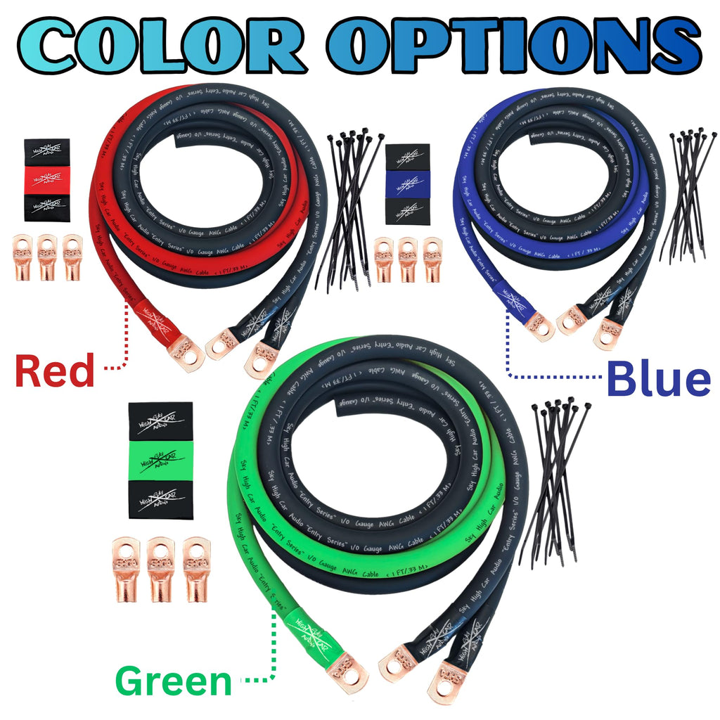 1/0 & 4 Gauge CCA Power Wire Alternator Battery Ground Wiring Kit J514