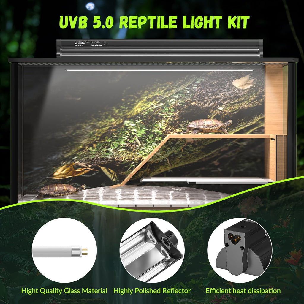 24W T5 5.0 UVB Reptile Light Fixture Combo Kit P421910