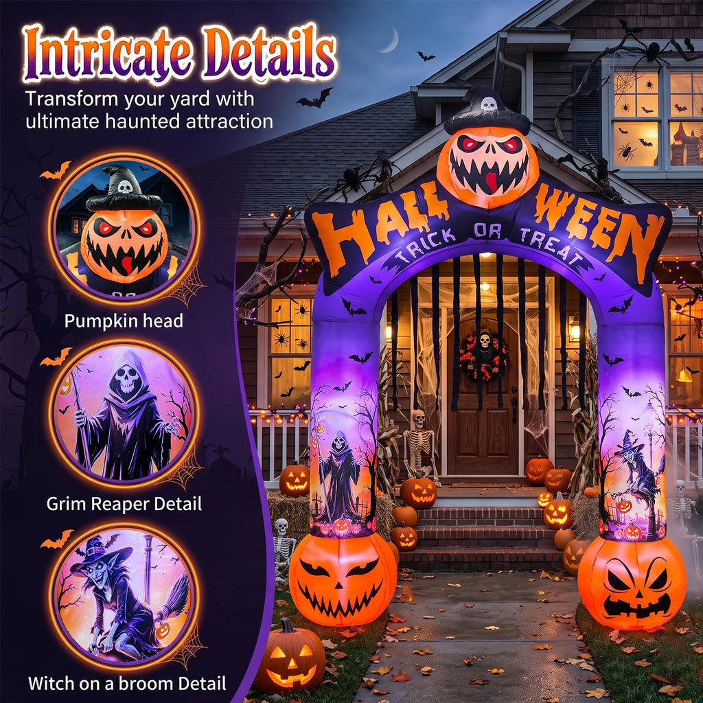 10 FT Halloween Inflatable Archway with LED Lights A24596