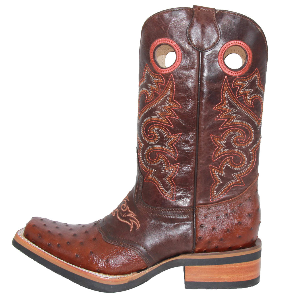 Cowhide Leather Square Toe Western Cowboy Boots T2121